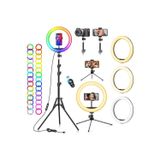 SMAYLİNG 10 Inç 26 Cm Rgb Işıklı Tripod Çok Renkl Led 210 Cm Tripot Youtube Tiktok Işığı Ve Bluetooth Kumanda