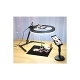 Smaylıng 10 İnç Üst Çekim Ring Light Işıklı Masaüstü Çekim Standı Telefon & Tablet Tutucu 3 Işık Modu Ayarlanabilir Yükseklik