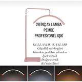 Smayling 28 Inç Profesyonel Ay Lamba LED Işık | Yarım Ay Şekilli Çekim Işığı | Makyaj, Ipek Kirpik, Estetisyen, Tattoo ve Video Çekim Işığı | Ayarlanabilir Parlaklık ve Renk Modu | Tripodlu - Pembe