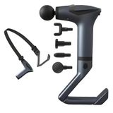 SMAYLING Ergonomik Masaj Tabancası - Uzatma Aparatı & Germe Bandı Dahil | 3200 RPM Derin Doku Masaj Cihazı | 4 Başlıklı, Dijital Göstergeli, 1800mAh Taşınabilir Kas Masaj Aleti