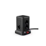 SMAYLİNG Kule Tipi Çoklu Priz - 3 USB-A + 1 Type-C Çıkışlı, Akım Korumalı, Tek Tuş Kontrollü Masaüstü Priz