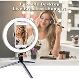 Smayling LED Ring Light Vlog/canlı Yayın Halka Işık – Tripodlu, Telefon Tutuculu, 3 Renk Modu, USB Kontrollü Masaüstü Set