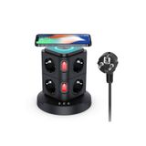 SMAYLİNG Masa Üstü Kablo Toplayıcı 8x Priz 3x Usb Ve Wireless Kablosuz Şarj 2 Metre Kablo Uzunluğu