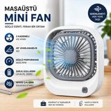Smayling Masaüstü Mini Fan Şarjlı Sessiz Taşınabilir Fan, 3 Kademeli Hız Ayarı, 45° Ayarlanabilir Açılı Kompakt Masa Fanı, 8000 Rpm Güçlü Üfleme, Ofis Laptop Çalışma Masası Için - Beyaz