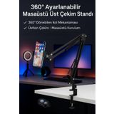 SMAYLİNG Masaüstü Üst Çekim Tripod Yayıncı & Oyuncu Telefon Standı 360° Ayarlanabilir