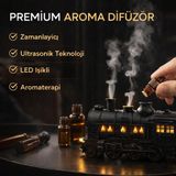 Smayling Premium Tren Tasarımlı Ultrasonik Aroma Difüzör – LED Işıklı, Zamanlayıcılı,hava Nemlendirici - Siyah