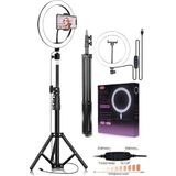Smayling Ring Fill Light LED Işıklı Tripod 10 Inç Halka Makyaj Işığı Ayaklı 10 Inç - Siyah