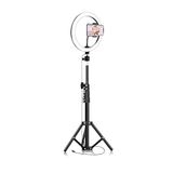 SMAYLİNG Ring Light 26cm Halka Işık + Tripod Ayak – Bluetooth Uzaktan Kumandalı – 3 Işık Modu & 10 Parlaklık Seviyesi – USB Bağlantılı Telefon Tutuculu Fotoğraf ve Video Çekim Işığı (RİNG)