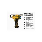 SMAYLİNG Taşınabilir Kablosuz Hava Kompresörü - 12V, Dijital Ekranlı, 150 PSI