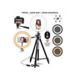 SMAYLİNG Tripod Çekim Işığı Halkası Youtuber Tiktoker Canlı Yayın Ekipman Bluetooth Kumanda Selfie Light Led