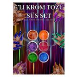 SMB PROFESYONEL KROM TOZ KALICI OJE NAIL ART 6 LI SET TIRNAK SÜSLEME