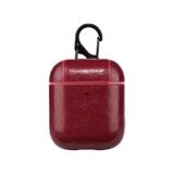 Smcase Apple Airpods Kılıf Suni Deri Kancalı Silikon Sf9 Kırmızı