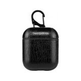 Smcase Apple Airpods Kılıf Suni Deri Kancalı Silikon Sf9 Siyah