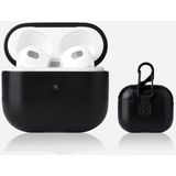 Smcase Apple Airpods Pro 2 Kılıf Suni Deri Kancalı Silikon Sf9 Siyah