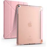 Smcase Apple iPad 9.7 2018 6.nesil Uyumlu Kılıf Standlı Katlanabilir Pu Silikon Tf1 Bronz