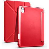 Smcase Apple iPad Mini 2021 6.nesil Uyumlu Kılıf Standlı Katlanabilir Pu Silikon Tf1 Kırmızı