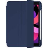 Smcase Apple iPad Pro 12.9 2021 5.nesil Uyumlu Kılıf Kalem Bölmeli Arkası Şeffaf Standlı Nt2 Lacivert