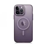 Smcase Apple iPhone 14 Pro Max Wireless Şarj Özellikli Buttom Magsafe Tuval Transparan Silikon Cep Telefonu Kılıfı
