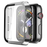 Smcase Apple Watch 41Mm Tam Kapatan Sert Seffaf Silikon Ekran Koruyucu
