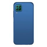 Smcase Huawei P40 Lite Lüks Mat Silikon Tam Kapatan Ekran Koruyucu Lacivert Cep Telefonu Kılıfı