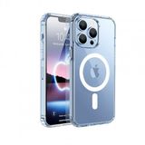 Smcase iPhone 13 Pro Max Kılıf Manyetik Kristal Wiriless Destekli Sert Kapak Silikon Wiriless Şarj Aleti