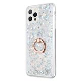 Smcase iPhone 13 Pro Sulu Yüzüklü Milce Silikon Gümüş Cep Telefonu Kılıfı