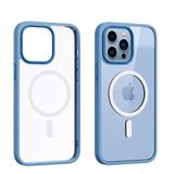 Smcase iPhone 14 Pro Max Manyetik Wiriless Destekli Krom Silikon Mavi Cep Telefonu Kılıfı