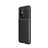 Smcase OnePlus 9 Pro Kılıf Karbon Dokulu Negro Silikon Tam Kapatan Pet Ekran Koruyucu