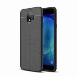 Smcase Samsung Galaxy J4 Deri Dokulu Silikon Nano Siyah Cep Telefonu Kılıfı