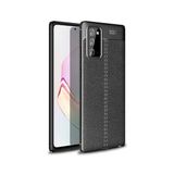 Smcase Samsung Galaxy Note 20 Deri Dokulu Silikon Tam Kapatan Nano Siyah Cep Telefonu Kılıfı