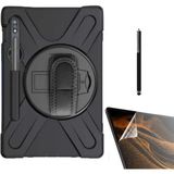 Smcase Samsung Galaxy Tab S7 Plus T970 Uyumlu Kılıf Defender Tablet Tank Koruma Standlı DF33 + Nano + Kalem Siyah