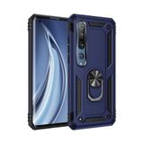 Smcase Xiaomi Mi 10 Vega Yüzüklü Tank Kapak Tam Kapatan Cam Lacivert Cep Telefonu Kılıfı