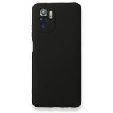 Smcase Xiaomi Redmi Note 10s Kamera Korumalı Premier Silikon Siyah Cep Telefonu Kılıfı