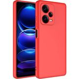Smcase Xiaomi Redmi Note 12 Pro Plus 5g Kılıf Mara Lansman Silikon Mat Soft Kamera Korumalı Kırmızı
