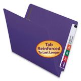 Smead End Tab Raptiye Dosya Klasörü, Shelf-Master® Güçlendirilmiş Düz Kesim Tab, 2 Bağlantı Elemanı, Harf Boyutu, Mor, Kutu başına 50 (25440)