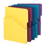 Smead Organize Yukarı Genişleyen Slash Ceket, 2/5 Kesim Tab, 1 "Genişletme, Mektup Boyutu, Çeşitli Renkler, Paket başına 5 (75445)