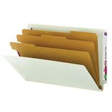 Smead SafeSHIELD® Bağlantı Elemanları ile Son Sekme Pressboard Sınıflandırma Dosya Klasörü, 3 Bölücü, 7,62 cm Genişletme, Yasal, Gri/Yeşil, Kutu başına 10 (29820)