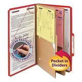 Smead SafeSHIELD Basın Tahtası Sınıflandırma Dosya Klasörü, 2 Cep, 5 cm Genişletme, Kırmızı, 10 Adet (19082)