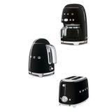 SMEG 50's Style Retro Siyah Kettle 1x2 Ekmek Kızartma Makinesi Ve Filtre Kahve Makine Seti