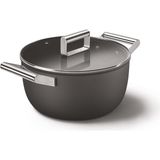 Smeg CKFC2411BLM Siyah Cam Kapak Tencere