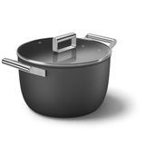 Smeg CKFC2611BLM Siyah 26 cm 4.5 mm 7.6 lt Cam Kapak Tencere