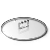 Smeg, Ckfl3001, Düz Temperli Cam Kapak, Çap 30 Cm, Paslanmaz Çelik Sap, Buhar Çıkışı, Tencere Ürünleriyle Uyumlu, 31,5 X 31,5 X 5,7 Cm