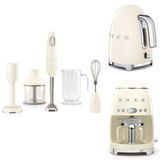 Smeg Krem Kettle-Filtre Kahve Makinesi ve El Blender Seti