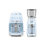 Smeg Pastel Mavi Filtre Kahve Makinesi + Kahve Öğütme Makinesi Seti