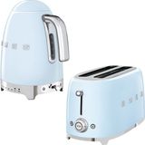 Smeg Pastel Mavi Isı Ayarlı Kettle ve 2x4 Ekmek Kızartma Makinesi Seti Şık Retro Tasarım
