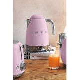 SMEG Pembe Isı Ayarlı Kettle 1 lt Paslanmaz Çelik Malzeme ile Otomatik Kapanma Özelliği
