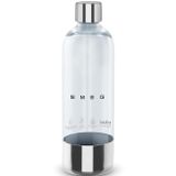 Smeg SKC01 için Soda Yapıcı Şişe, Yeniden Kullanılabilir Plastik Su Şişesi, 1 Litre Kapasite, Paslanmaz Çelik Tabanlı ve Kapaklı Şeffaf
