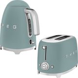 smeg Smeg 50's Style Special Edition Mat Zümrüt Yeşil Kettle ve 1x2 Ekmek Kızartma Makinesi Seti