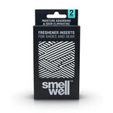 SmellWell Active White Stripes Ayakkabı Koku Giderici, Doğal Ferahlatıcı ve Nem Emici Yastıkçık | Doğal Bambu Kömürü ile Uzun Süreli Ferahlık (2 Adet)