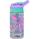 Smiggle Gabby’s Dollhouse Gizli Pipetli Suluk 440 ml – Bpa’sız Çocuk Su Matarası (Flip Kapaklı) - Açık Lila